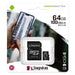 Kingston 64gb micro sd card with adapter, flash memory card