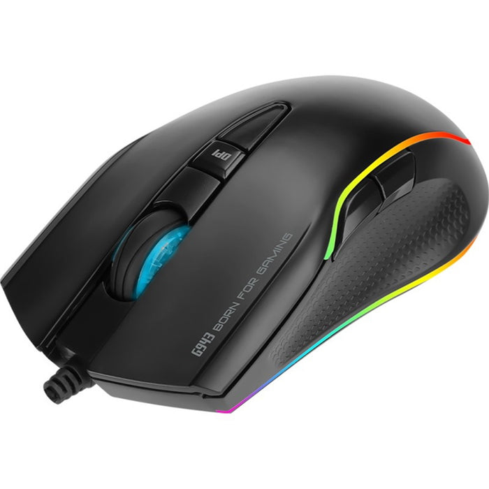 Scorpion G943 RGB Gaming Mouse, Adjustable up to 5000dpi, 6 Programmable Buttons, Black