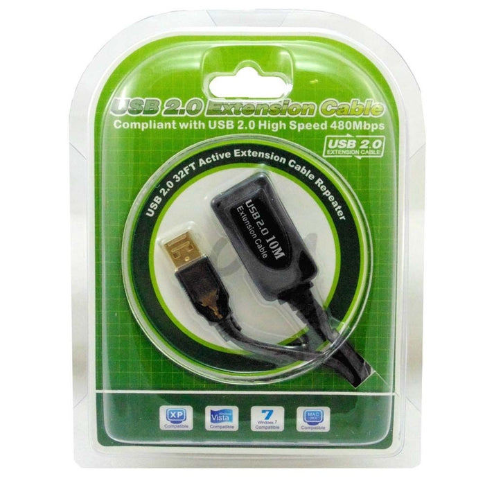Green Connection 10m USB 2.0 A Male To A Female Extension Repeater Cable
