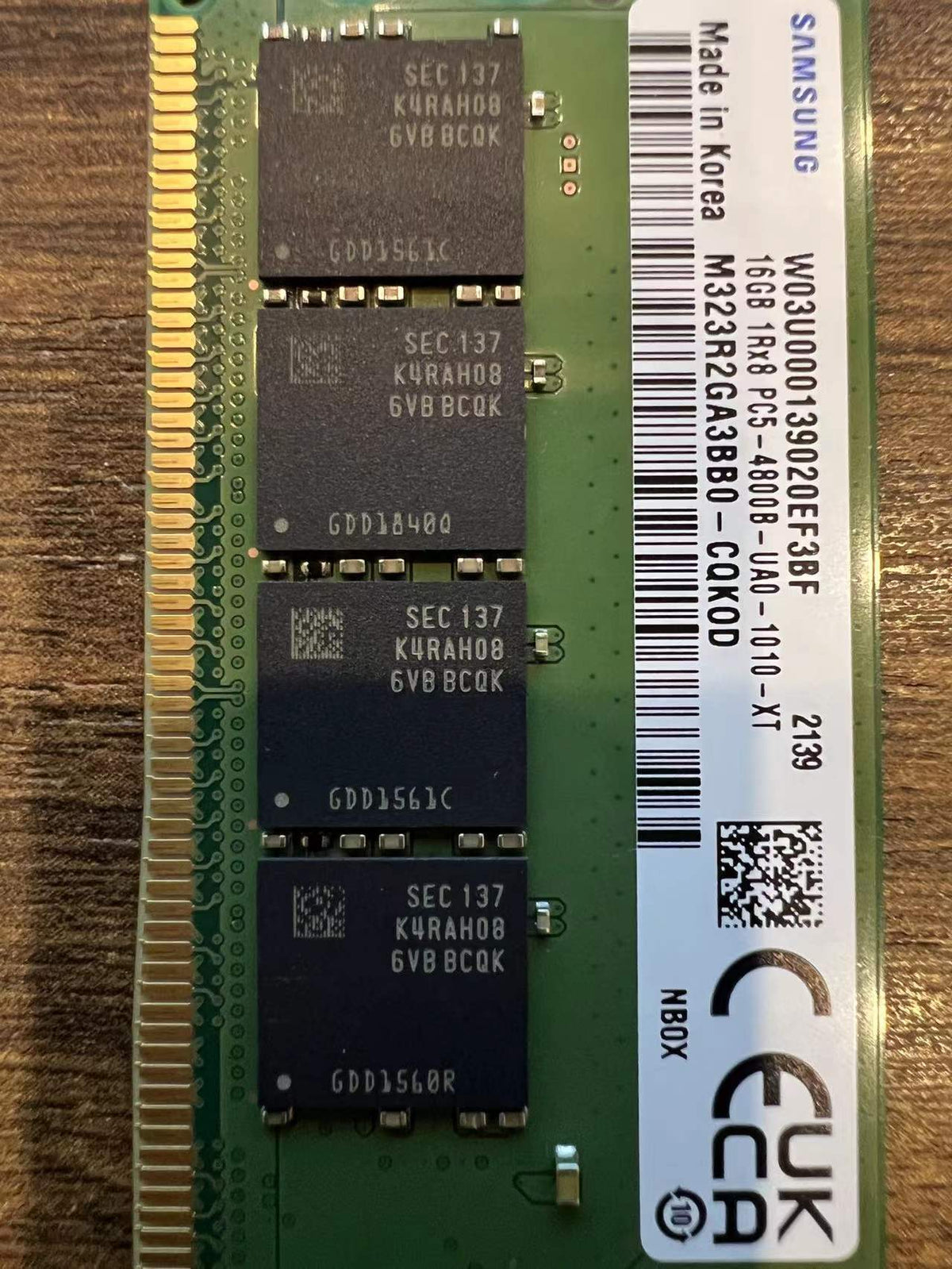 SAMSUNG 16GB DDR5 RAM 4800Mhz SRx8 UDIMM, Memory Epsilon PC