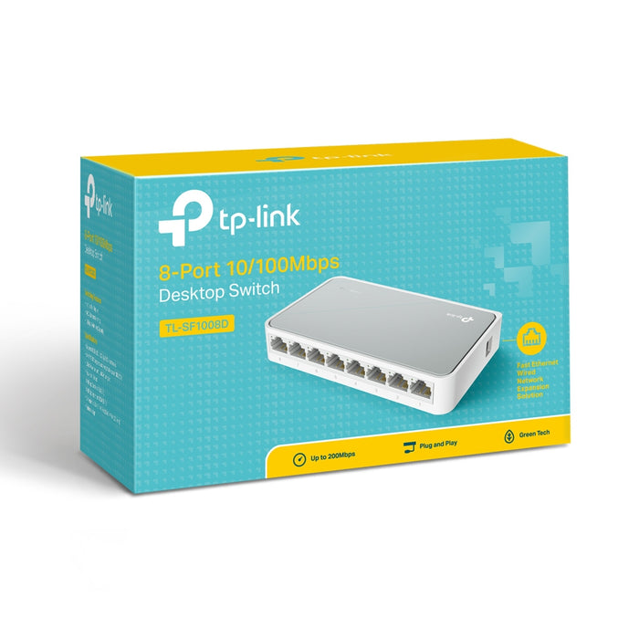 TP-Link 8-Port 10/100 Mbps Desktop Ethernet Switch/Hub, Ethernet Splitter, TL-SF1008D